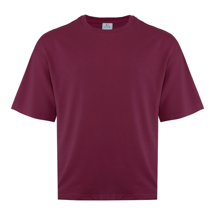 Футболка унисекс оверсайз STAN хлопок/полиэстер 260, 40, Бордовый (661) фото-0