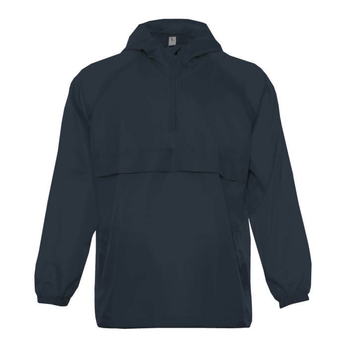 Однотонная синяя куртка-анорак арт. И16, 100% полиэстер | Мерч, униформа и текстиль для бизнеса фото-0