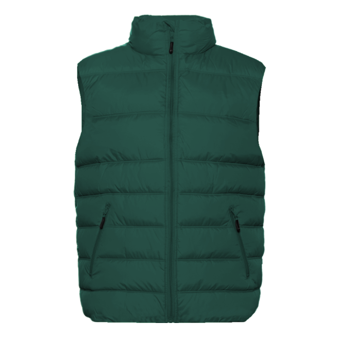 Темно-зеленый однотонный утепленный жилет арт. 82, 100% нейлон, оптом | Мерч, униформа и текстиль для бизнеса фото-0