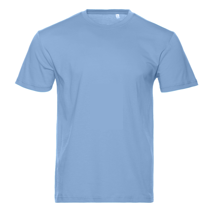 Небесно-голубая футболка арт. 51 прямого кроя из 100% хлопка, 150 гр/м2, оптом | Мерч, униформа и текстиль для бизнеса  фото-0