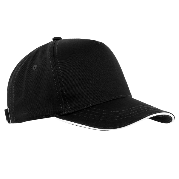 Бейсболка с кантом STAN 5 клиньев хлопок 280, 014, Черный (20)