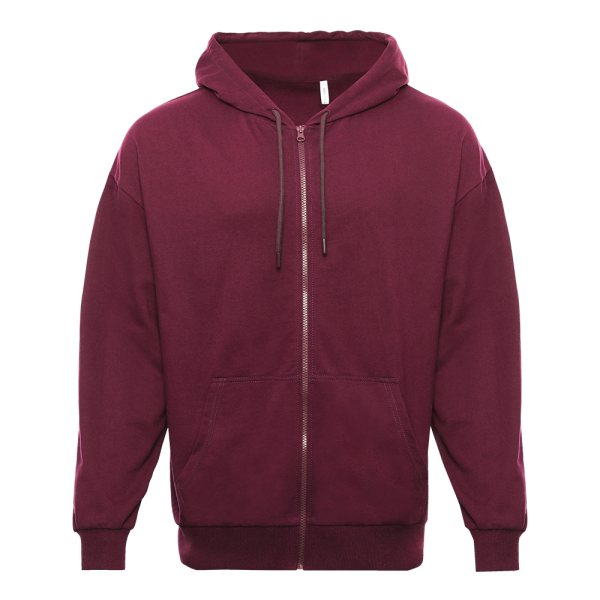 Бордовая толстовка на молнии STAN арт. 99, футер без начёса, 100% хлопок, 240 гр/м2  | Мерч, униформа и текстиль для бизнеса