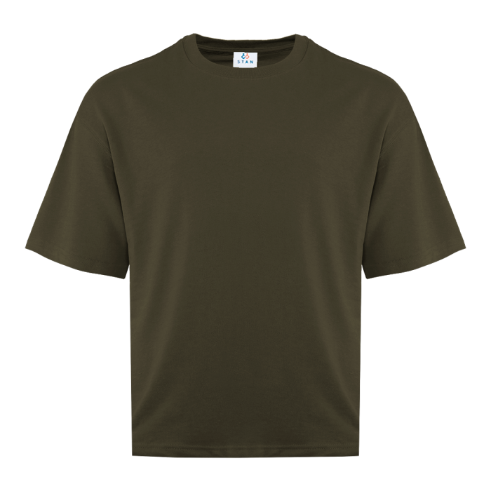 Серо-коричневая футболка арт. 40 оверсайз кроя, состав 65% хлопок 35% полиэстер, 260 гр/м2, оптом| Мерч, униформа и текстиль для бизнеса фото-0