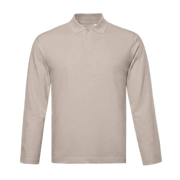 Поло с длинным рукавом STAN, хлопок 240, 402, Песочно-бежевый (541) фото-0