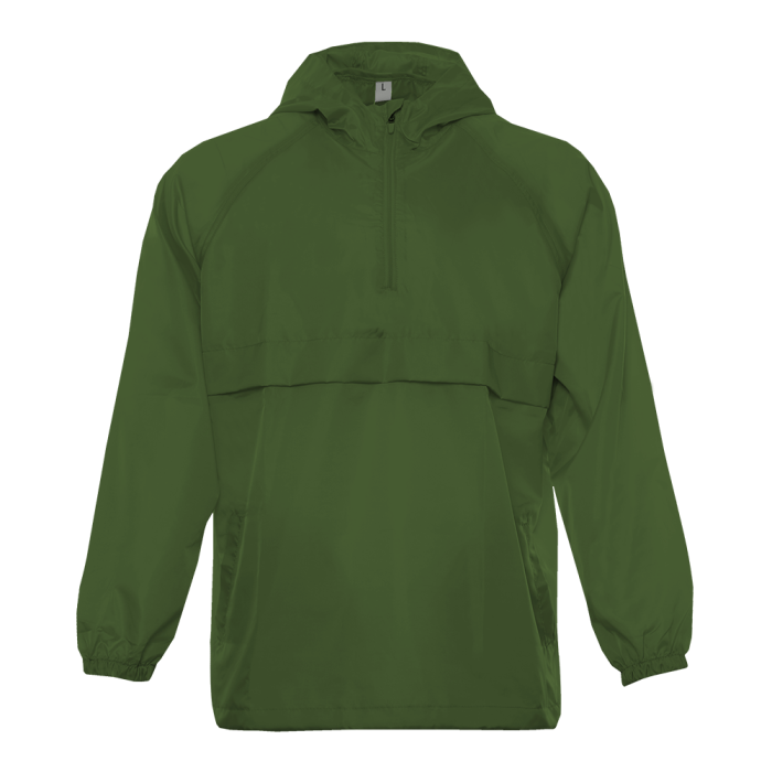 Однотонная зеленая куртка-анорак арт. И16, 100% полиэстер | Мерч, униформа и текстиль для бизнеса фото-0