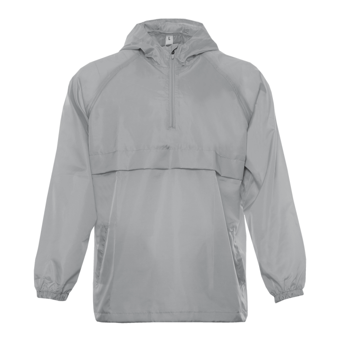 Однотонная серая куртка-анорак арт. И16, 100% полиэстер | Мерч, униформа и текстиль для бизнеса фото-0