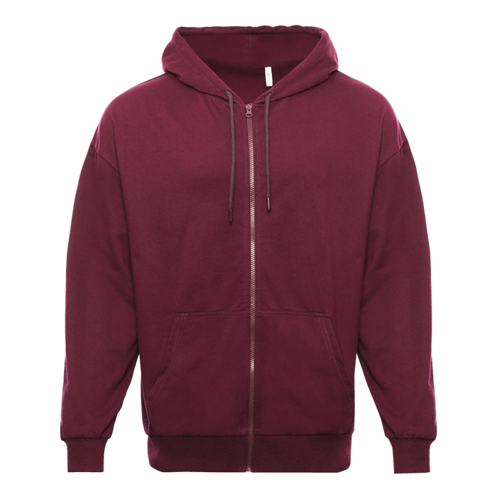 Толстовка мужская STAN с капюшоном на молнии футер без начёса 240, 99, Бордовый (166) фото-0