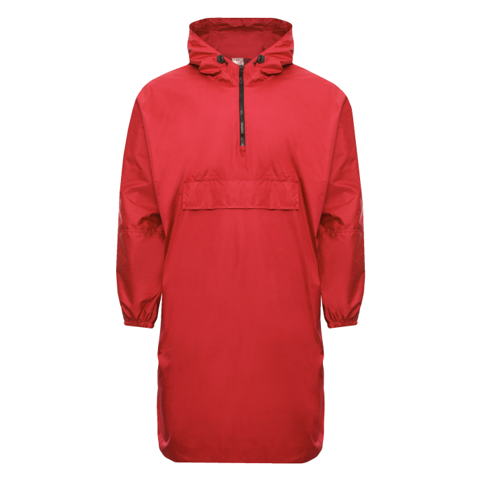 Красный однотонный дождевик пончо арт. 61, 100% полиэстер с водоотталкивающей пропиткой, оптом | Мерч, униформа и текстиль для бизнеса фото-0