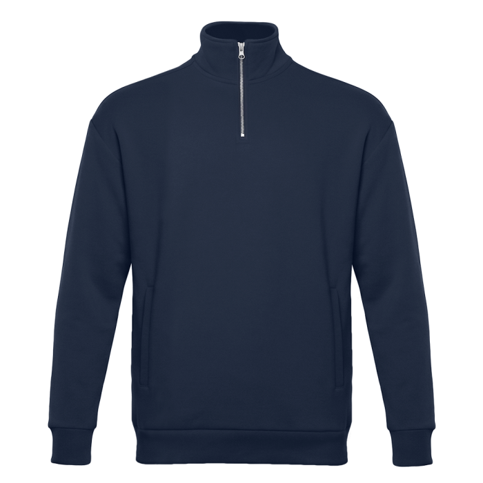 Толстовка оверсайз на молнии, футер без начёса, 340, 102, Темно-синий (46) фото-0