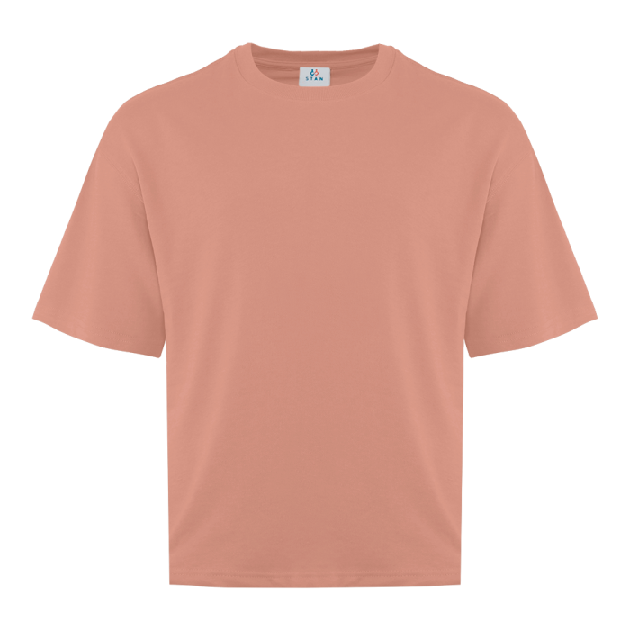 Персиковая футболка арт. 40 оверсайз кроя, состав 65% хлопок 35% полиэстер, 260 гр/м2, оптом| Мерч, униформа и текстиль для бизнеса фото-0