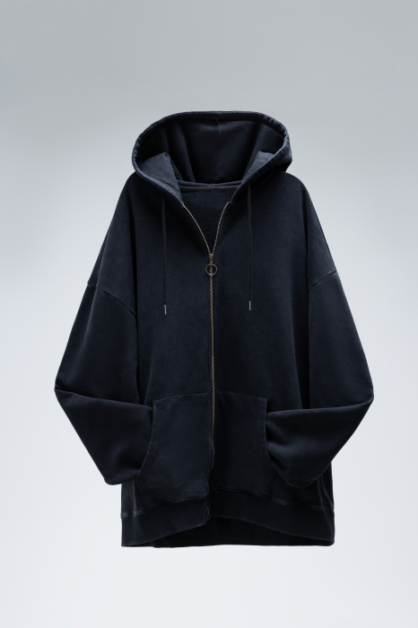 Толстовка  ОNE SIZE, с капюшоном на молнии футер без начёса 350, 72, Черный (20) | Мерч, униформа и текстиль для бизнеса фото-0