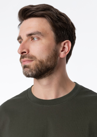 Футболка оливковый хаки арт. 56 оверсайз кроя из 100% хлопка, 240 гр/м2, оптом | Мерч, униформа и текстиль для бизнеса  photo-5