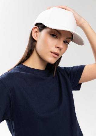Белая бейсболка арт. 03, 5 клиньев из 100% хлопка, 280 гр/м2, оптом | Мерч, униформа и текстиль для бизнеса  photo-5
