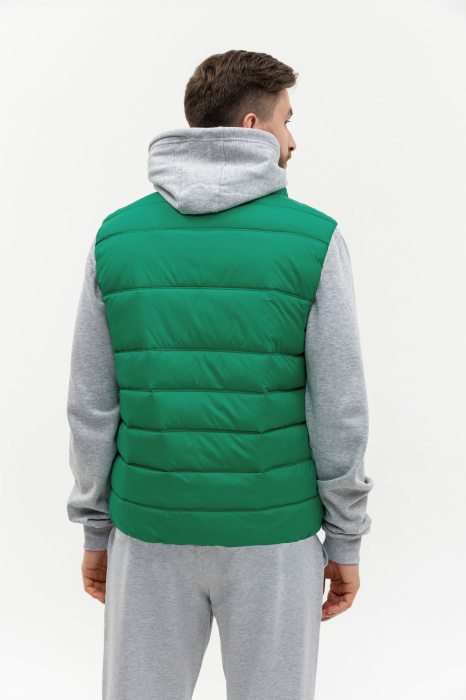 Зеленый однотонный утепленный жилет арт. 82, 100% нейлон, оптом | Мерч, униформа и текстиль для бизнеса фото-3
