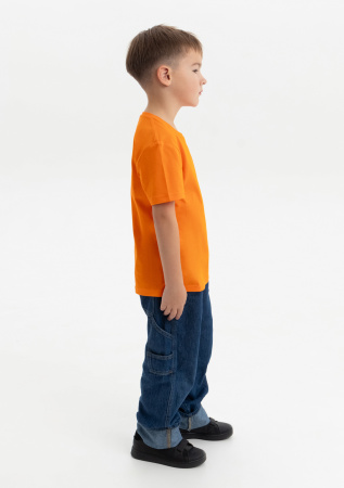 Оранжевая детская футболка арт. 06U оверсайз кроя из 100% хлопка, 140 гр/м2, оптом | Мерч, униформа и текстиль для бизнеса photo-4