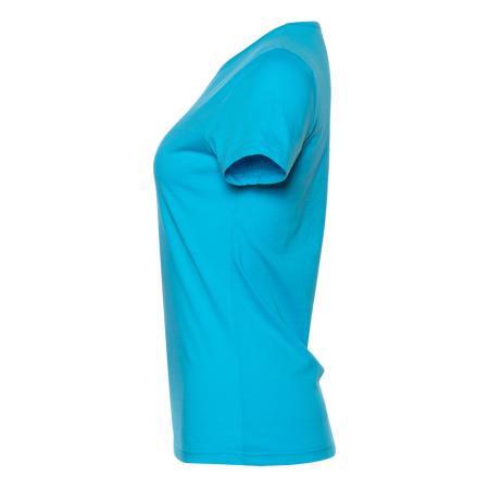 Женская бирюзовая футболка арт. 02W приталенного силуэта из 100% хлопка, 150 гр/м2, оптом | Мерч, униформа и текстиль для бизнеса 
 photo-2