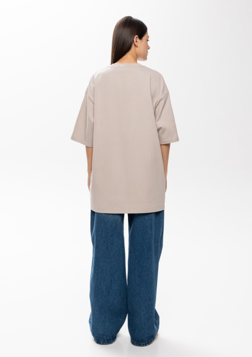 Футболка унисекс оверсайз STAN хлопок  260, 156, Песочно-бежевый (541) фото-4