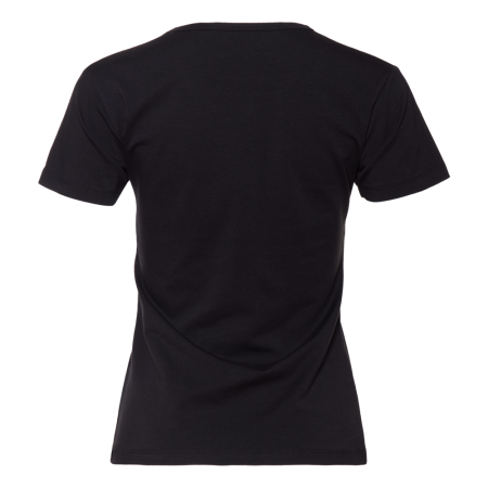 Женская черная футболка арт. 37W приталенного силуэта, 92% хлопок и 8% эластан, 180 гр/м2, оптом | Мерч, униформа и текстиль для бизнеса  photo-1