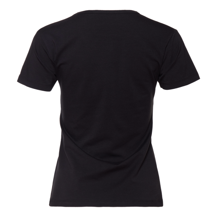 Женская черная футболка арт. 37W приталенного силуэта, 92% хлопок и 8% эластан, 180 гр/м2, оптом | Мерч, униформа и текстиль для бизнеса  фото-1