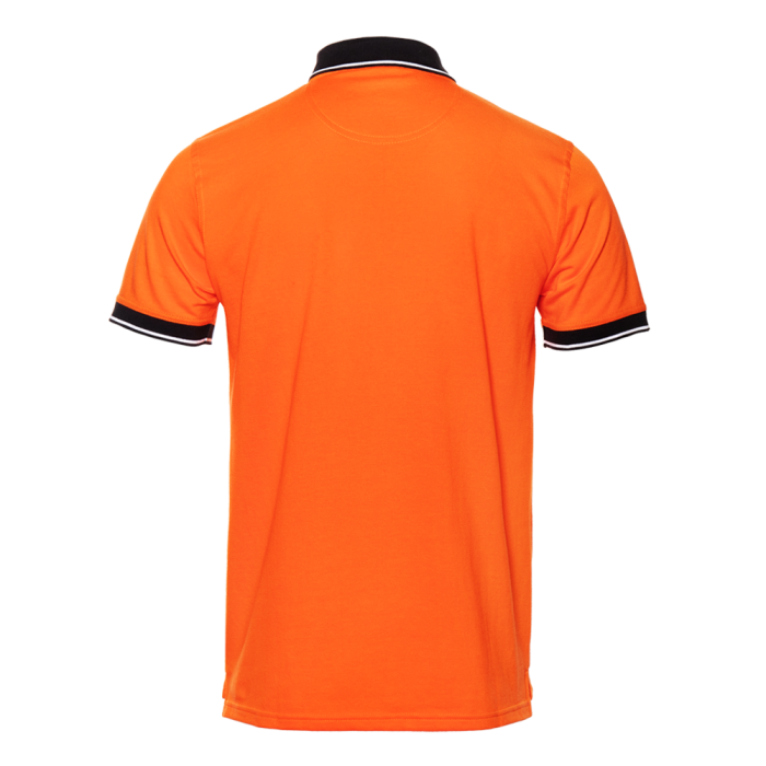 Рубашка поло  мужская STAN с контрастными деталями хлопок/полиэстер 185, 04С, Оранжевый/Чёрный (28/20) фото-1