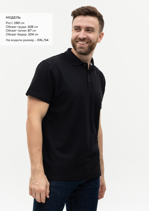 Рубашка поло унисекс STAN хлопок/полиэстер 185, 04, Чёрный (20) | Мерч, униформа и текстиль для бизнеса фото-3