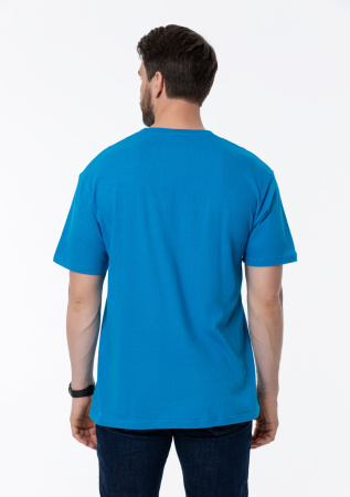 Лазурная футболка арт. 02 прямого кроя из 100% хлопка, 160 гр/м2, оптом | Мерч, униформа и текстиль для бизнеса  photo-8
