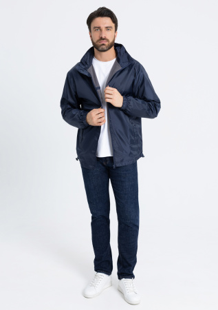 Темно-синяя однотонная утепленная ветровка арт. 60, 100% полиэстер, Dewspo 210T | Мерч, униформа и текстиль для бизнеса photo-4