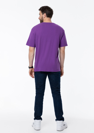 Фиолетовая футболка арт. 02 прямого кроя из 100% хлопка, 160 гр/м2, оптом | Мерч, униформа и текстиль для бизнеса  photo-8