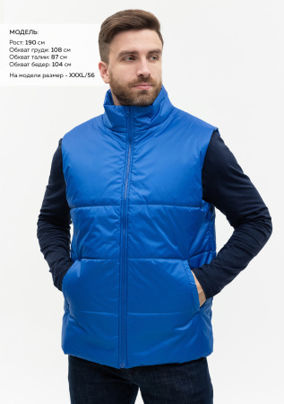 Синий однотонный утепленный жилет арт. 84, 100% нейлон, оптом | Мерч, униформа и текстиль для бизнеса photo-2