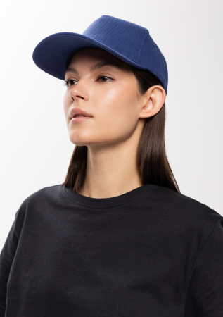 Синяя бейсболка арт. 03, 5 клиньев из 100% хлопка, 280 гр/м2, оптом | Мерч, униформа и текстиль для бизнеса  photo-4