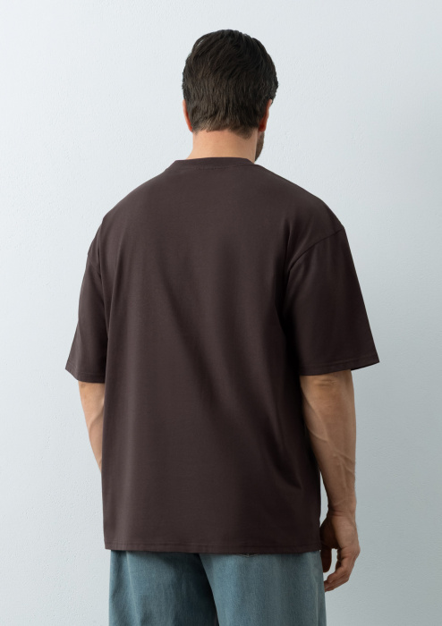 Футболка унисекс оверсайз STAN хлопок  260, 156, Темно-шоколадный (107) фото-4