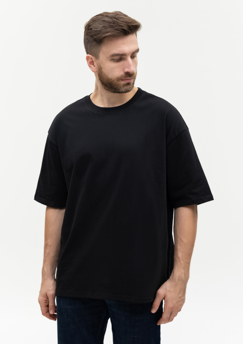 Футболка унисекс оверсайз STAN хлопок  260, 156, Черный (20)  фото-3