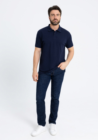 Темно-синяя рубашка поло арт. 04U из 100% хлопка, 185 гр/м2, оптом | Мерч, униформа и текстиль для бизнеса  photo-3