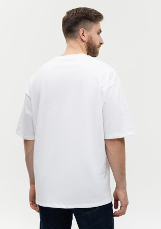 Белая футболка арт. 56 оверсайз кроя из 100% хлопка, 240 гр/м2, оптом | Мерч, униформа и текстиль для бизнеса  photo-8