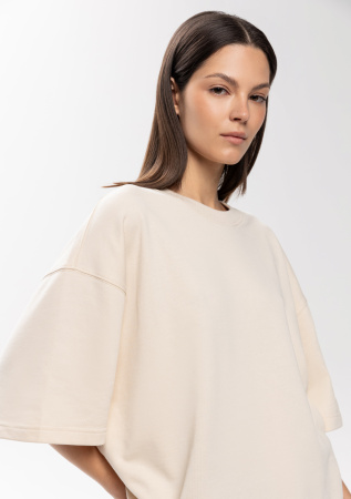 Молочная футболка арт. 40 оверсайз кроя, состав 65% хлопок 35% полиэстер, 260 гр/м2, оптом| Мерч, униформа и текстиль для бизнеса   photo-10