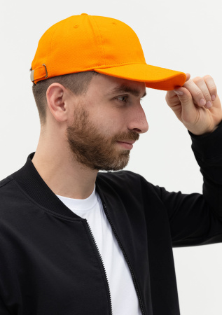 Оранжевая бейсболка арт. 06, 6 клиньев из 100% хлопка, 330 гр/м2, оптом | Мерч, униформа и текстиль для бизнеса  photo-5