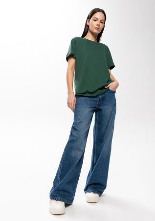 Тёмно-зелёная футболка арт. 02 прямого кроя из 100% хлопка, 160 гр/м2, оптом | Мерч, униформа и текстиль для бизнеса  photo-11