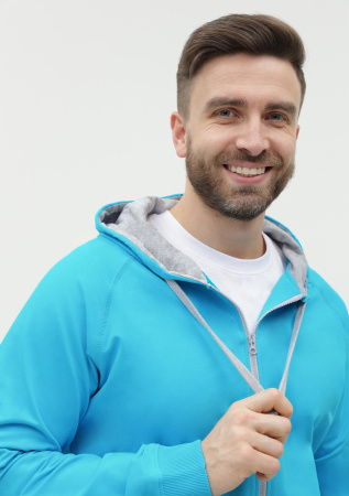 Толстовка мужская STAN с капюшоном на молнии футер без начёса 260, 61, Бирюзовый (32) | Мерч, униформа и текстиль для бизнеса photo-11