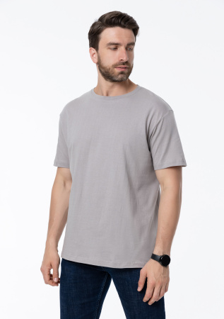 Светло-серая футболка арт. 02 прямого кроя из 100% хлопка, 160 гр/м2, оптом | Мерч, униформа и текстиль для бизнеса  photo-10