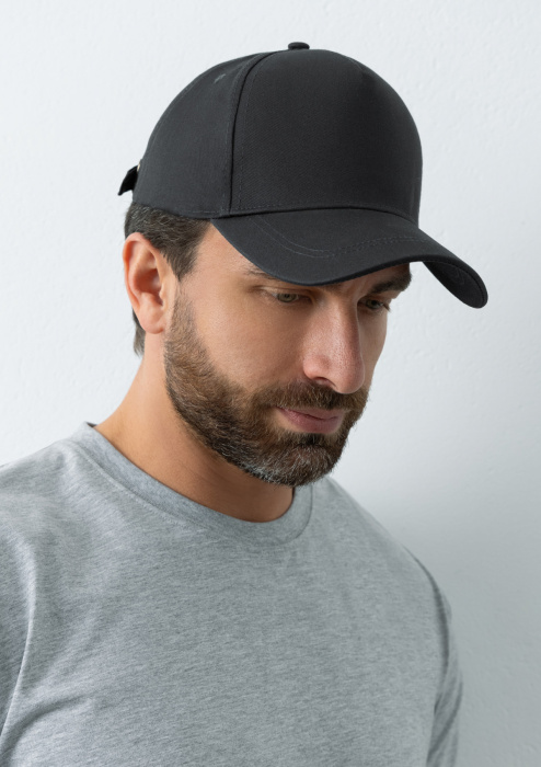 Темно-серая бейсболка 5 клиньев из 100% хлопка, оптом | Мерч, униформа и текстиль для бизнеса  фото-4