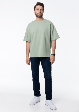 Светло-зеленая футболка арт. 40 оверсайз кроя, состав 65% хлопок 35% полиэстер, 260 гр/м2, оптом| Мерч, униформа и текстиль для бизнеса photo-7