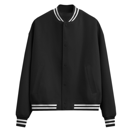 Черный бомбер арт. 71 с контрастом, футер 3-нитка (70% хлопок, 30% эластан), оптом | Мерч, униформа и текстиль для бизнеса photo-0