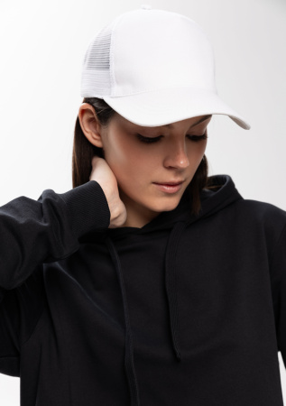 Белая бейсболка с сеткой арт. 05, 5 клиньев, 100% хлопок, 280 гр/м2, оптом | Мерч, униформа и текстиль для бизнес photo-5