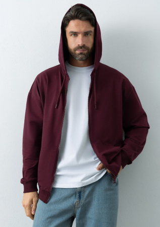 Бордовая толстовка на молнии STAN арт. 99, футер без начёса, 100% хлопок, 240 гр/м2  | Мерч, униформа и текстиль для бизнеса photo-8