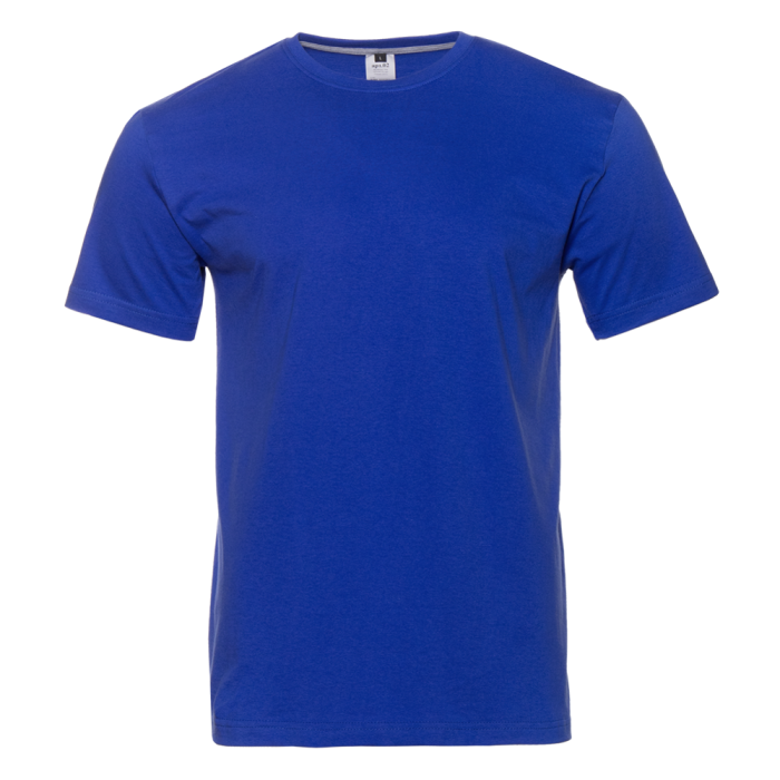 Синяя футболка арт. 02 прямого кроя из 100% хлопка, 160 гр/м2, оптом | Мерч, униформа и текстиль для бизнеса  фото-0