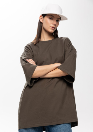 Футболка оливковый хаки арт. 56 оверсайз кроя из 100% хлопка, 240 гр/м2, оптом | Мерч, униформа и текстиль для бизнеса  photo-20
