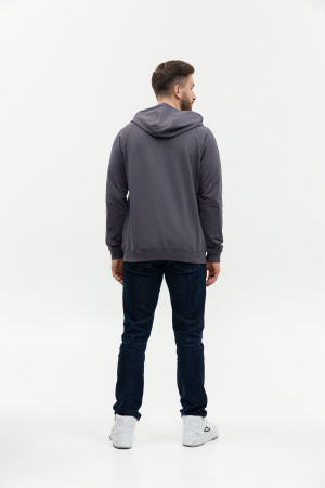 Толстовка мужская STAN с капюшоном на молнии футер без начёса 260, 61, Т-серый (100) | Мерч, униформа и текстиль для бизнеса photo-4