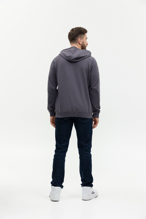 Толстовка мужская STAN с капюшоном на молнии футер без начёса 260, 61, Т-серый (100) | Мерч, униформа и текстиль для бизнеса фото-4