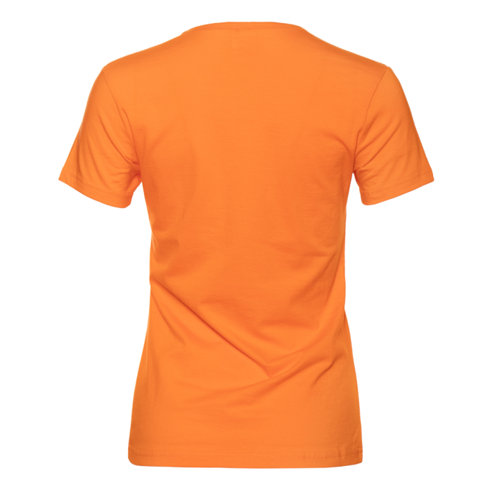 Женская оранжевая футболка арт. 02W приталенного силуэта из 100% хлопка, 150 гр/м2, оптом | Мерч, униформа и текстиль для бизнеса  фото-1