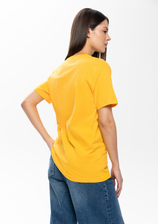 Желтая футболка арт. 02 прямого кроя из 100% хлопка, 160 гр/м2, оптом | Мерч, униформа и текстиль для бизнеса  photo-6